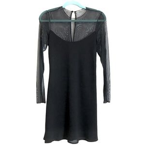 LAUNDRY by Shelli Segal Black Mesh Sleeve Dress